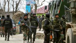 Army personnel at the encounter site where two terrorists are eliminated in an encounter with security forces two days after a Kashmiri Pandit was killed, in Pulwama, Tuesday, Feb. 28, 2023. An Army jawan was also killed. 