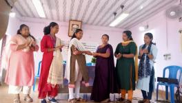 The president of the Palakuzha village panchayat, Jaya K A distributed menstrual cups to the residents of the LSG. (Courtesy: Jaya K A)