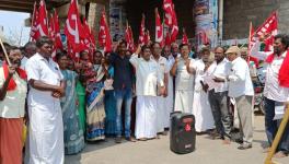 AIAWU protest in Dindigul district. Image courtesy: Mariappan