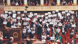 Protest inside the French National Assembly. (Photo: via l’ Humanite)