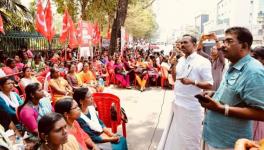 TP Ramakrishnan MLA, state vice president of the CITU Kerala state committee addressed the protesting ASHA workers on March 14 in Thiruvananthapuram.