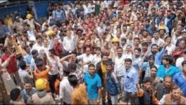  Locals demonstrating against ‘outsiders’ at Purola town of Uttarkashi district.