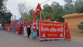 Left Front candidates from Hirbandh village, in West Bengal’s Bankura district, on their way to file nominations.