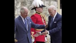Britain’s King Charles (L) welcomed US President Joe Biden to Windsor Castle with pomp and pageantry, UK, July 10, 2023 