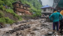 A flooded area following heavy rainfall, in Mandi district, Sunday, June 25, 2023.