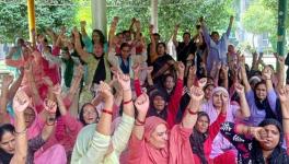 Workers protested in many districts, including Rohtak, Bhiwani, Hisar, Sonipat, Panipat and Karnal on Tuesday, accusing the government of breaking promises.