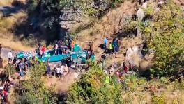 Rescue operation underway after a bus carrying passengers fell into a gorge, in Doda district of Jammu & Kashmir, Wednesday, Nov. 15, 2023.
