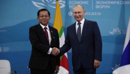 Russian President Vladimir Putin (R) met with Chairman of State Administration Council of Myanmar Gen. Min Aung Hlaing, Vladivostok, Sept. 7, 2022