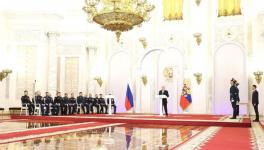 The ceremony marking presentation of Gold Star medals to Heroes of Russia, St George Hall, Kremlin, Moscow, December 8, 2023 