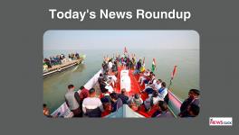 Congress leader Rahul Gandhi with party leaders and supporters on a boat during the 'Bharat Jodo Nyay Yatra' in Majuli, Assam, Friday, Jan. 19, 2024. (PTI Photo)   (PTI01_19_2024_000094B)