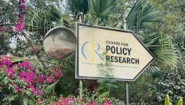 A signboard showing the path to the Centre for Policy Research's office in Delhi.