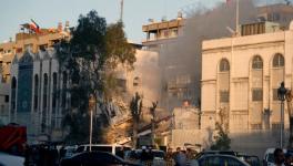 A destroyed building in Iran’s embassy compound in Tehran hit by an Israeli airstrike on April 1, 2024