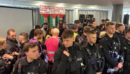 Thousands of police descend on the Palestine Congress in Berlin (Photo via Progressive International/X)