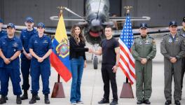 Kristi Noem and Ecuadorian President Daniel Noboa with the Ecuadorian Air Force at Eloy Alfaro Air Base in November 2025. Photo: DHS