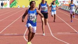 Dutee Chand competes at the Khelo India University Games