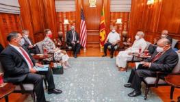 Sri Lanka’s President Gotabaya Rajapaksa (R) received US Secretary of State  Mike Pompeo (L), Colombo, October 28, 2020
