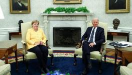 German Chancellor Angela Merkel (L) paid an ‘official working visit to White House and held talks with President Joe Biden (R), July 15, 2021