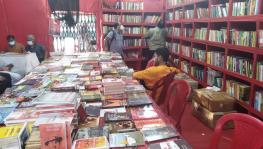 Inside jadavpore 8b book stall where more than 5000books titles are on display and sale