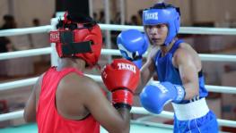 Boxer Nikhat Zareen in action