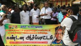 Protest in Madurai against the suspected custodial death of Manikandan (Courtesy: Henri Tiphagne)