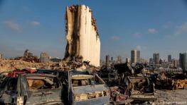 Grain silos at the port of Lebanon's capital, Beirut, have become the symbol of the blast