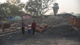 Families continue living dangerously in Barafkal New Colony close to the Rajapur Open Cast Mines in Dhanbad where land subsidence and underground fires is common
