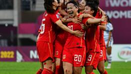 China women's national team players at the AFC Women's Asian Cup