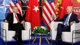 US President Joe Biden (R) met Turkish President Recep Erdogan on the sidelines of the NATO Summit in Madrid, June 30, 2022