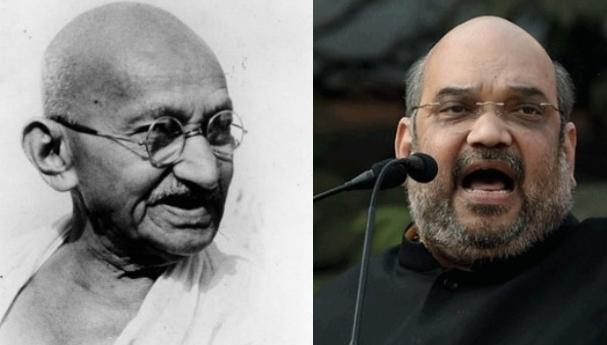Gandhi and  Amit Shah