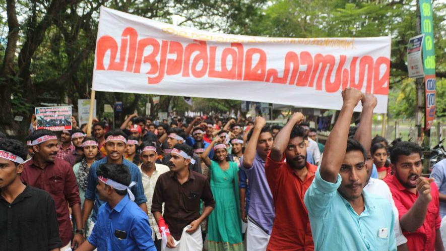 Massive Student Protest in Kochi Against High Court Ban on Campus Politics in Kerala