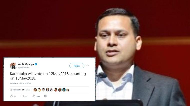 BJP’s IT Cell Head Tweets K’taka Poll Dates Before EC, Election Watchdog to Take Action 