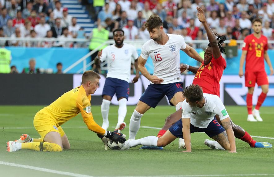 England football team vs Belgium football team at FIFA World Cup