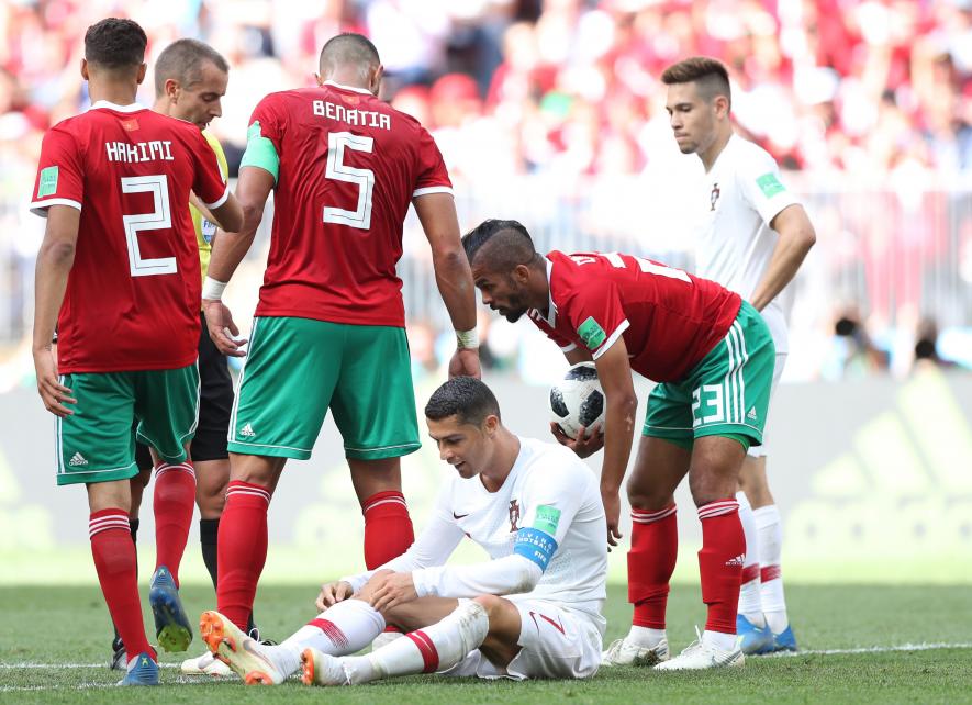 Portugal's Cristiano Ronaldo vs Morocco at FIFA World Cup