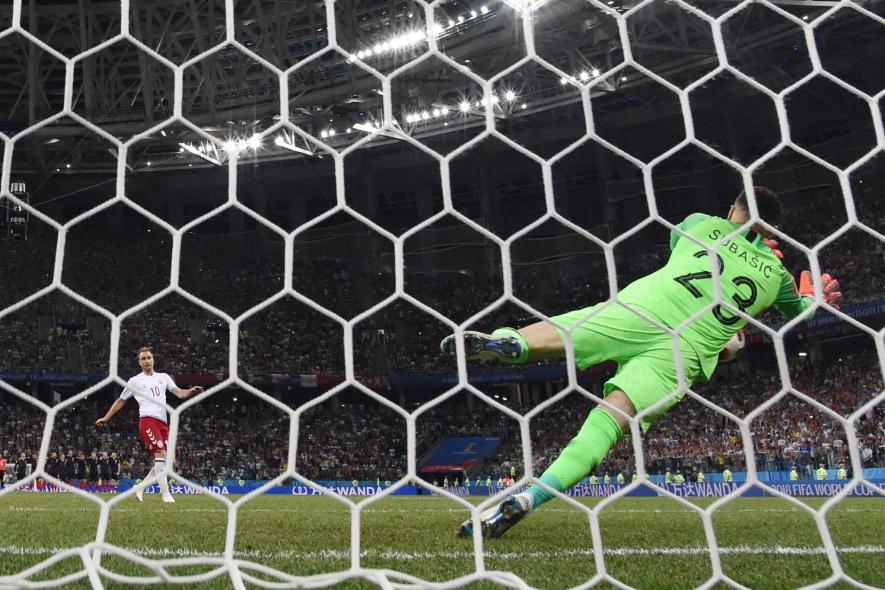 Croatia football team goalkeeper Danijel Subasic during penalty shootout at FIFA World Cup.