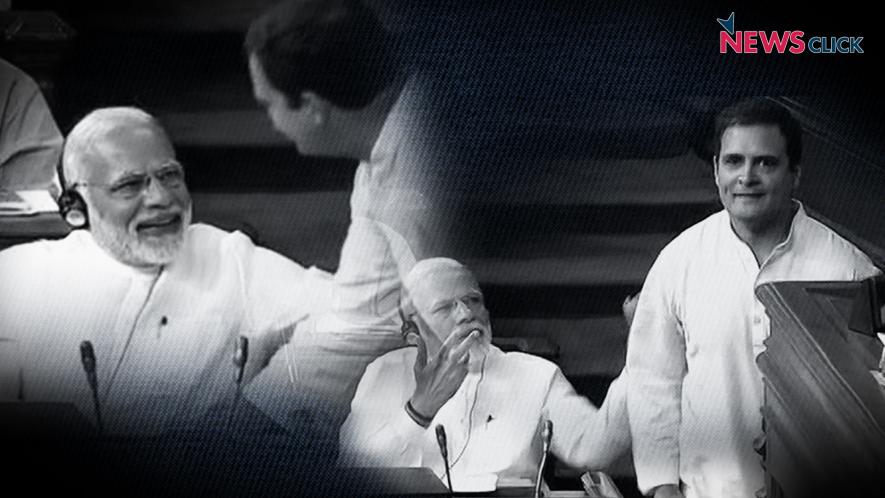 Rahul Hugs Modi During Monsoon Session of Parliament 