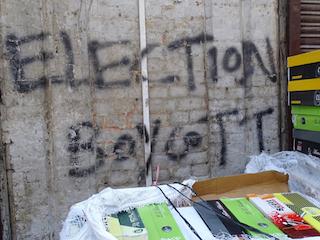 Boycott election graffiti from 2014 in Srinagar