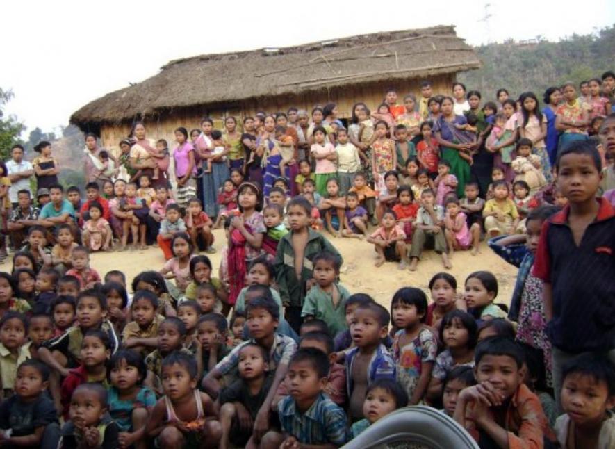 Bru refugees from Mizoram in a camp in Tripura. | Courtesy: nenow.in