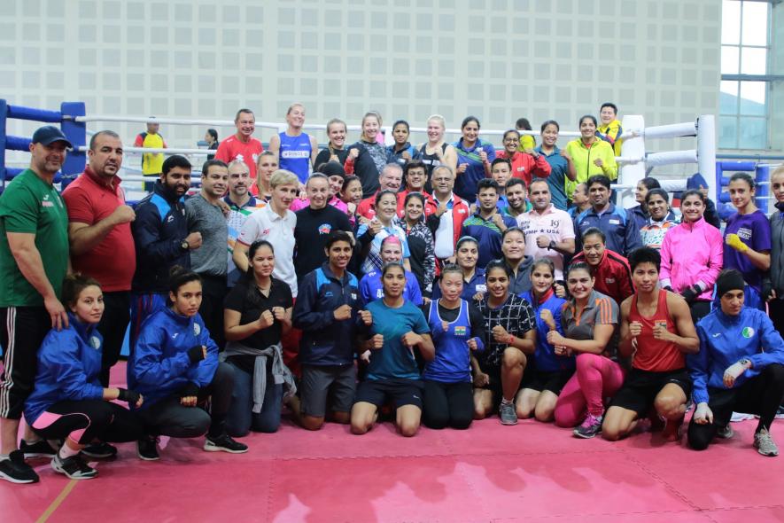Boxers after training ahead of AIBA Women's World Boxing Championships