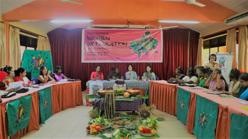 Global Meeting of Women Articulation, organized by La Vía Campesina, an international peasant movement began on November 22. (Photo: Vyshakh T/ Peoples Dispatch)