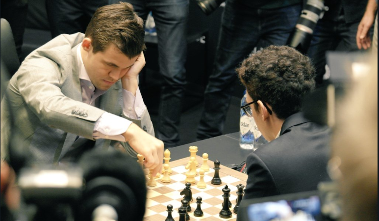 Magnus Carlsen vs Fabiano Caruana at the World Chess Championships