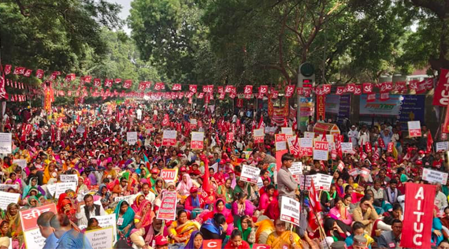 Mid Day Meal Workers Protest