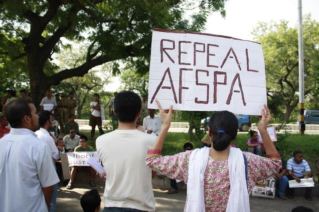 Protesters demanding AFSPA’s repeal in 2009. | Image Credit: Joe Athialy/Flickr