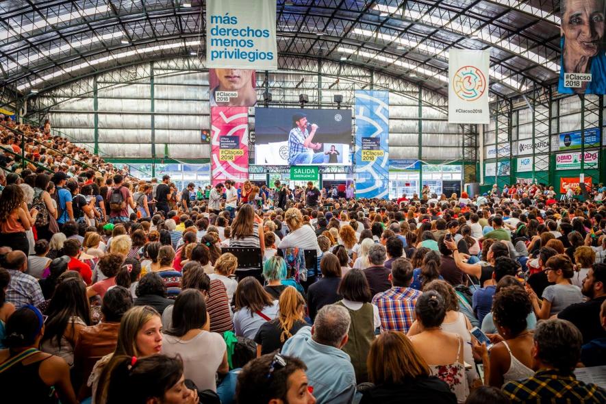 Thousands gathered on Monday November 19 for the International Forum of Critical Thought in Buenos Aires. Photo: CLACSO