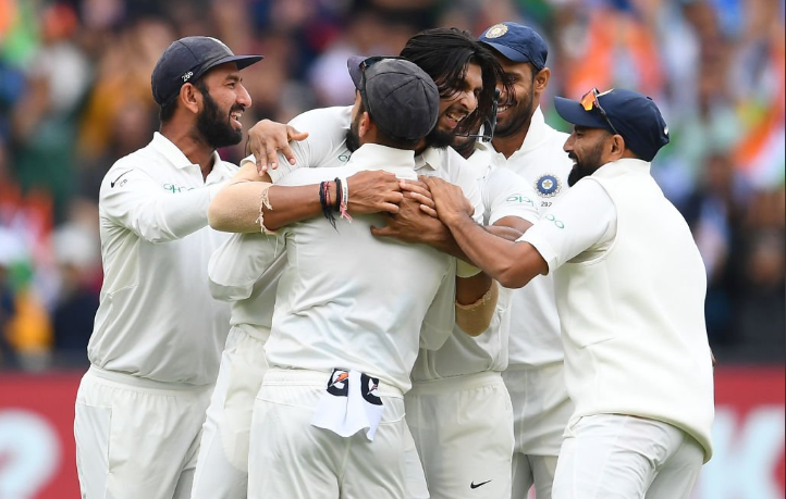 Ishant Sharma of Indian cricket team celebrates win against Australia in Melbourne