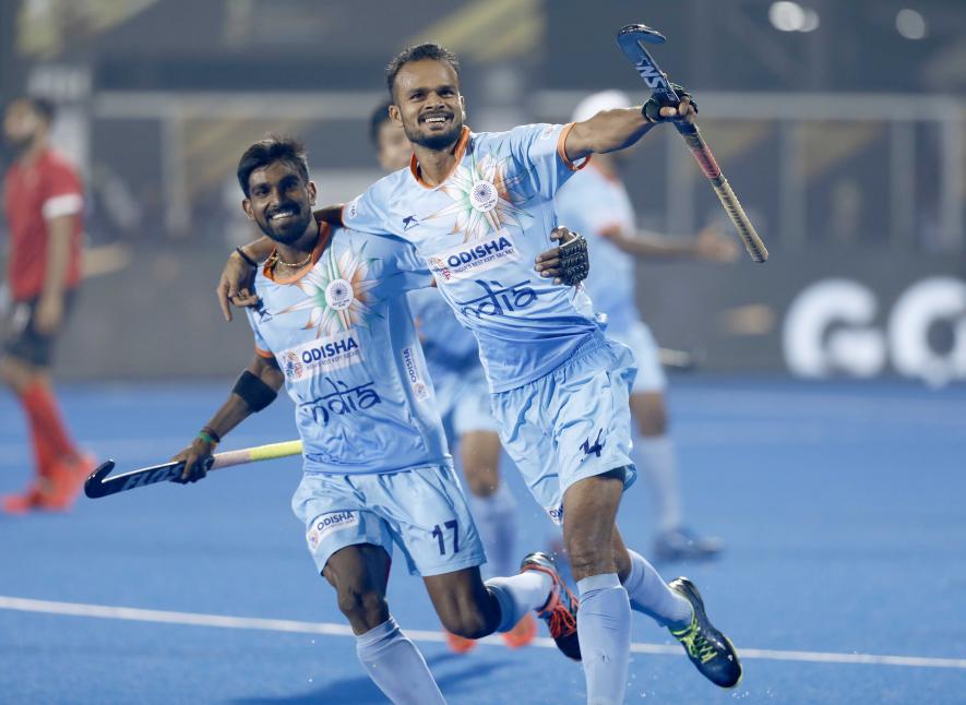 Lalit Upadhyay of the Indian hockey team at the FIH Men's Hockey World Cup
