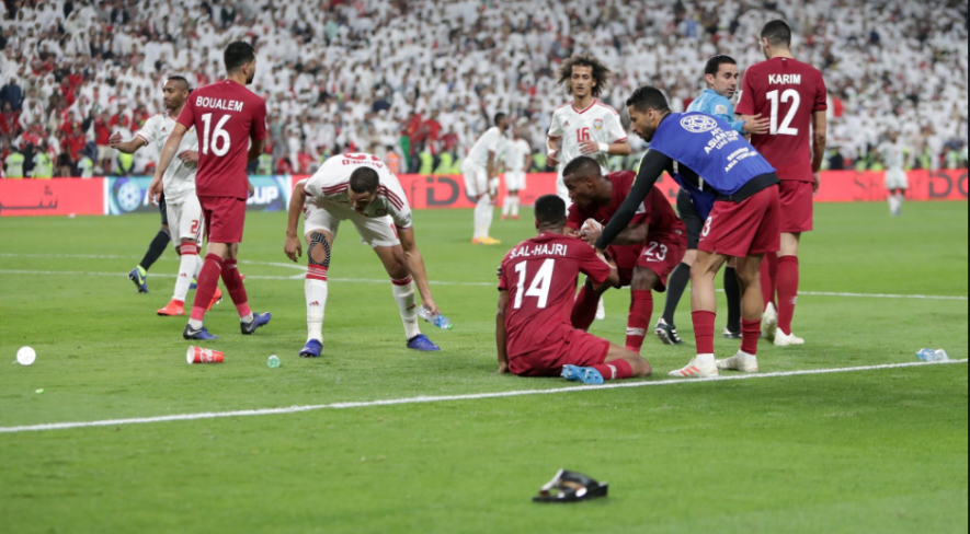 UAE spectators hurled bottles and footwear towards Qatar football team players during their AFC Asian Cup 2019 semifinal match