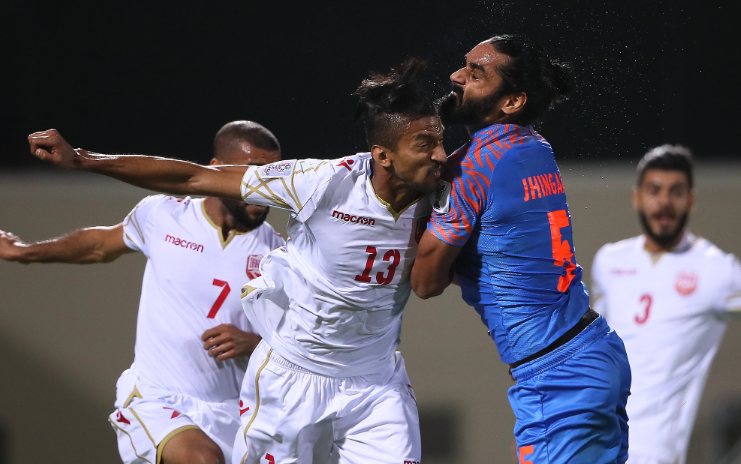 Sandesh Jhingan of Indian football team at AFC Asian Cup match vs Bahrain