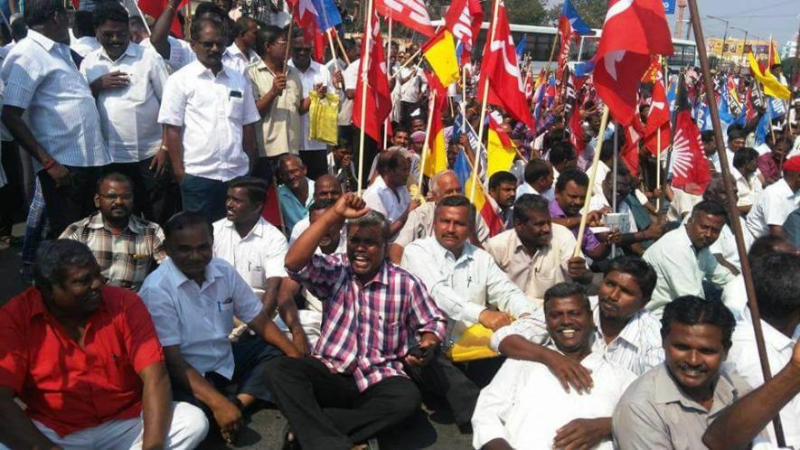 Transport workers Strike in Tamilnadu 
