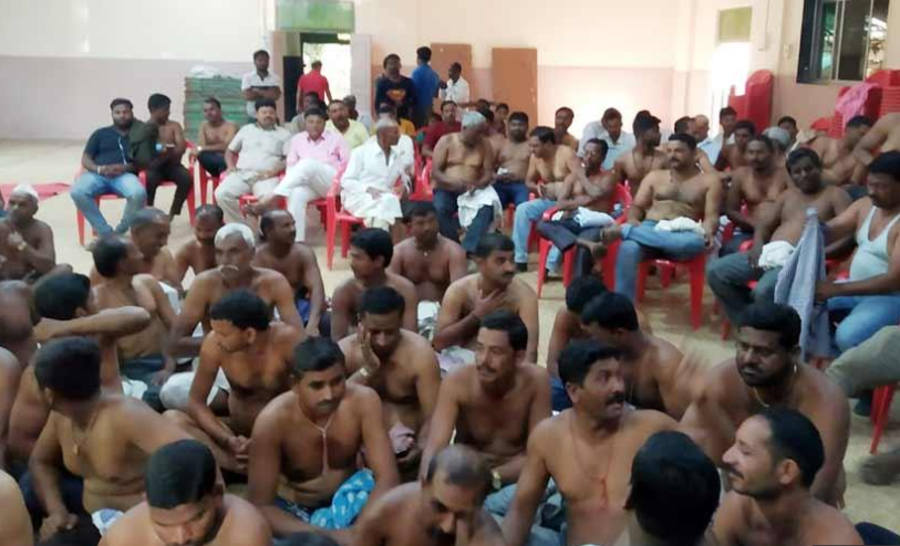Satara Farmers Semi Nude Protes
