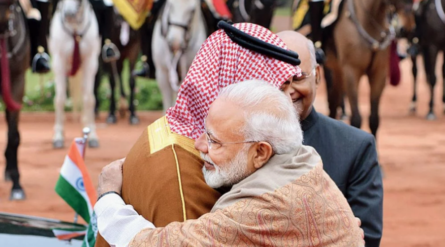 Narendra Modi with Saudi Prince Mohammed Bin Salman